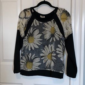 Rumor Black Sunflower Sweater - Size S